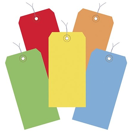 Bsc Preferred 4 3/4 x 2-3/8'' Assorted Color 13 Pt. Shipping Tags - Pre-Wired, 1000PK BUY00015638